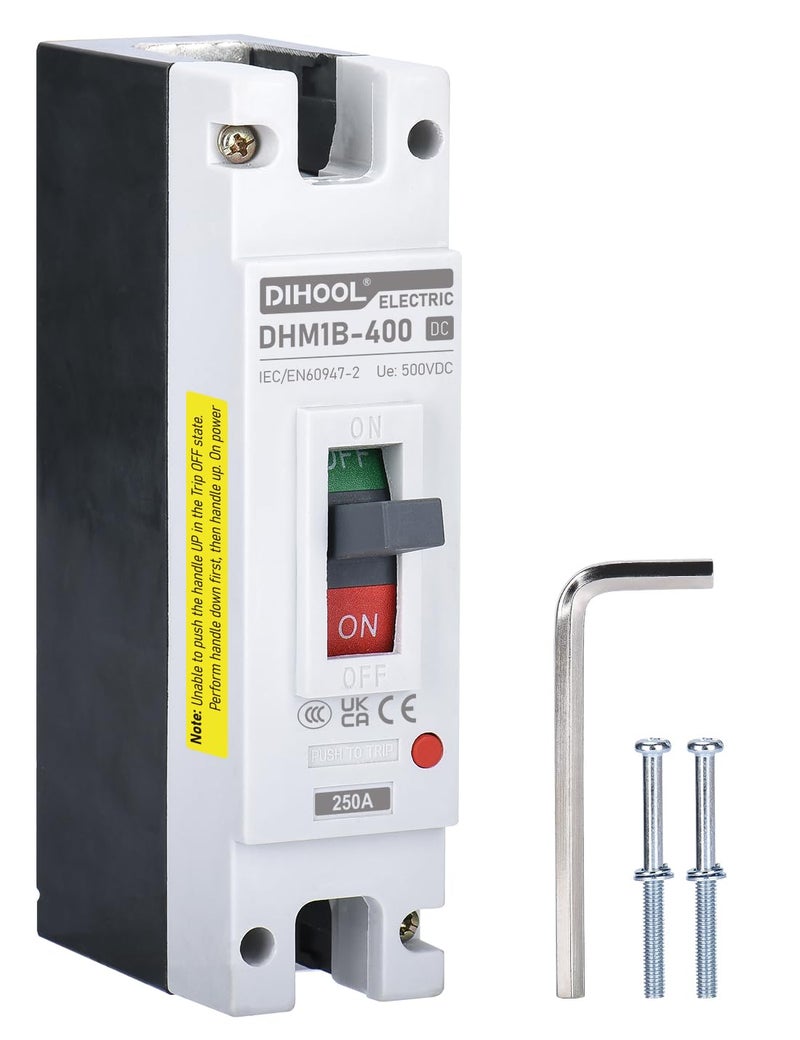 DIHOOL Heavy Duty Battery Disconnect Switch, DC 250 Amp Circuit Breaker for Power Station Solar System - Image 1